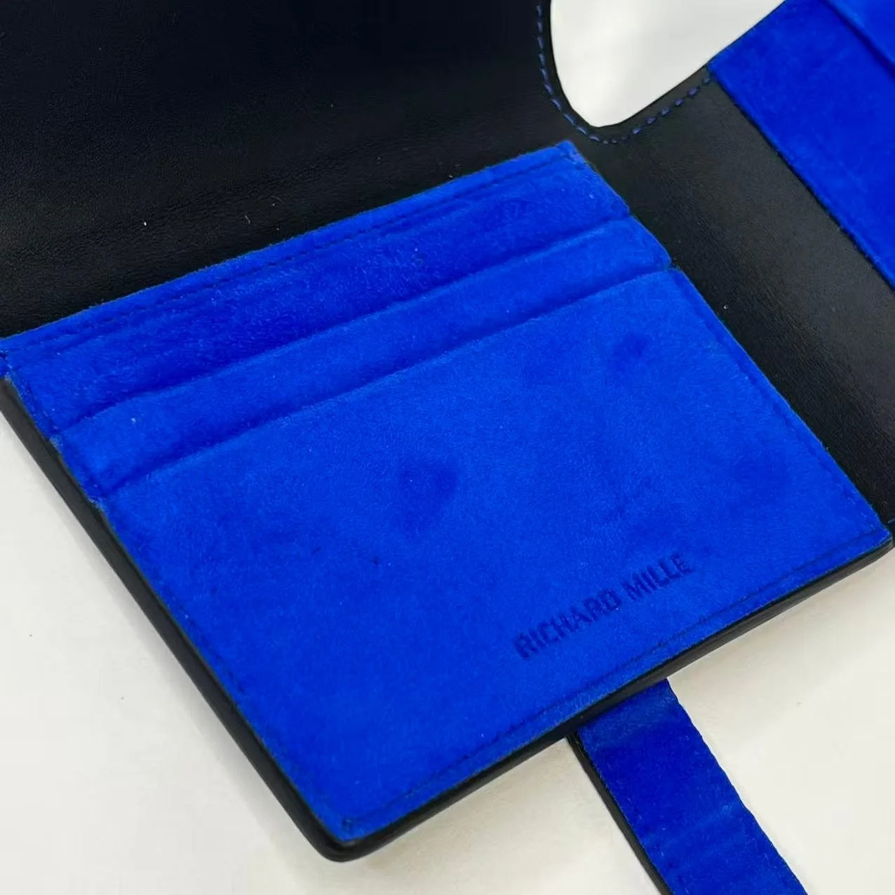 Richard Mille Blue Suede & Black Leather Wallet – VIP Client Exclusive
